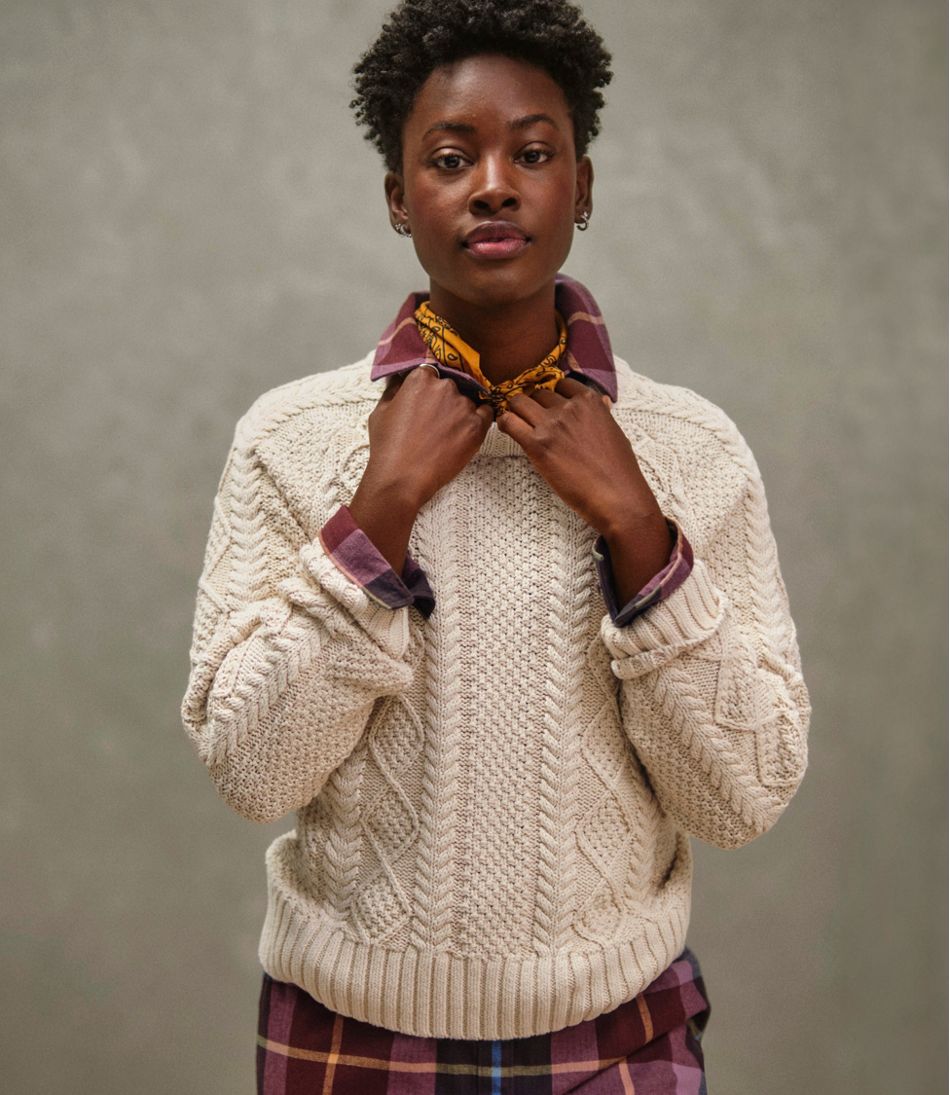 L.L.Bean | Women's Signature Cotton Fisherman Sweater, Crewneck