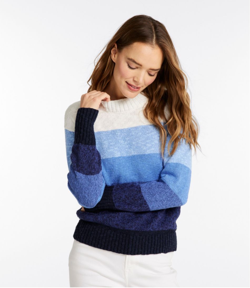L.L.Bean | Women's Cotton Ragg Sweater, Crewneck Stripe