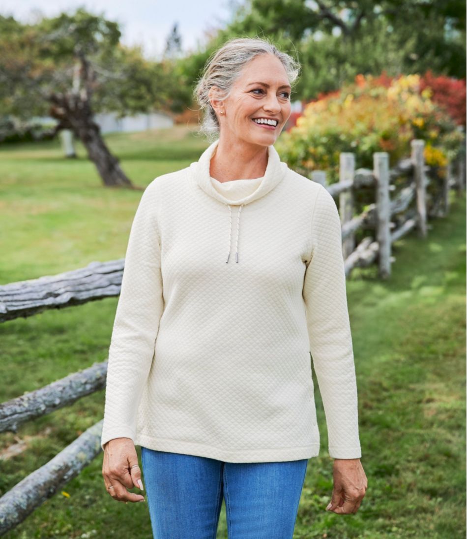 L.L.Bean | Women's SoftLight Quilted Top, Funnelneck Pullover