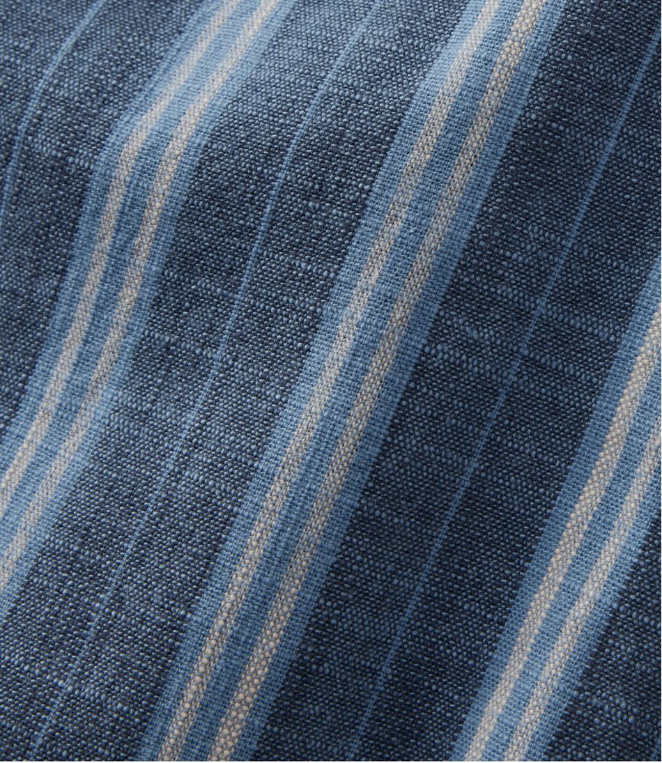 L.L.Bean | Women's Lakewashed Pull-On Chinos, Mid-Rise Wide-Leg Stripe Chambray