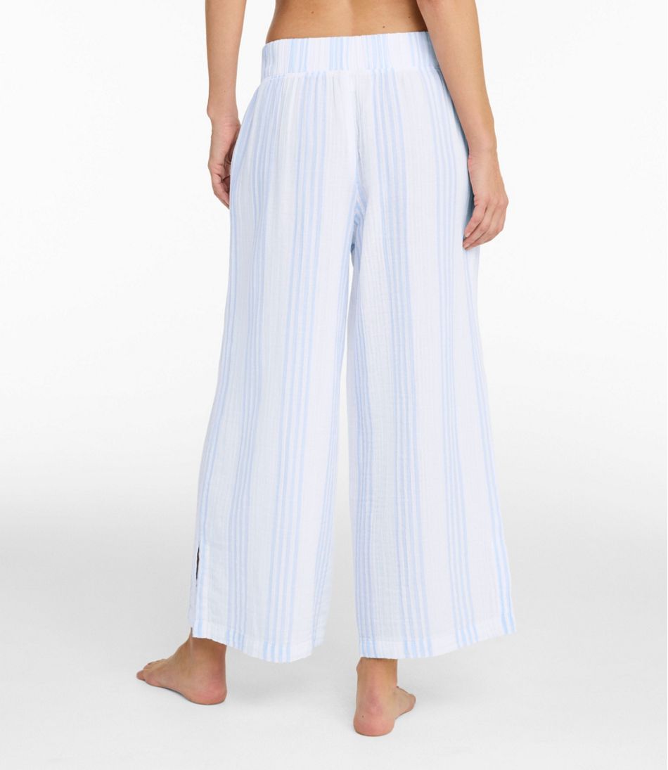 L.L.Bean | Women's Cloud Gauze Wide-Leg Pants, Stripe
