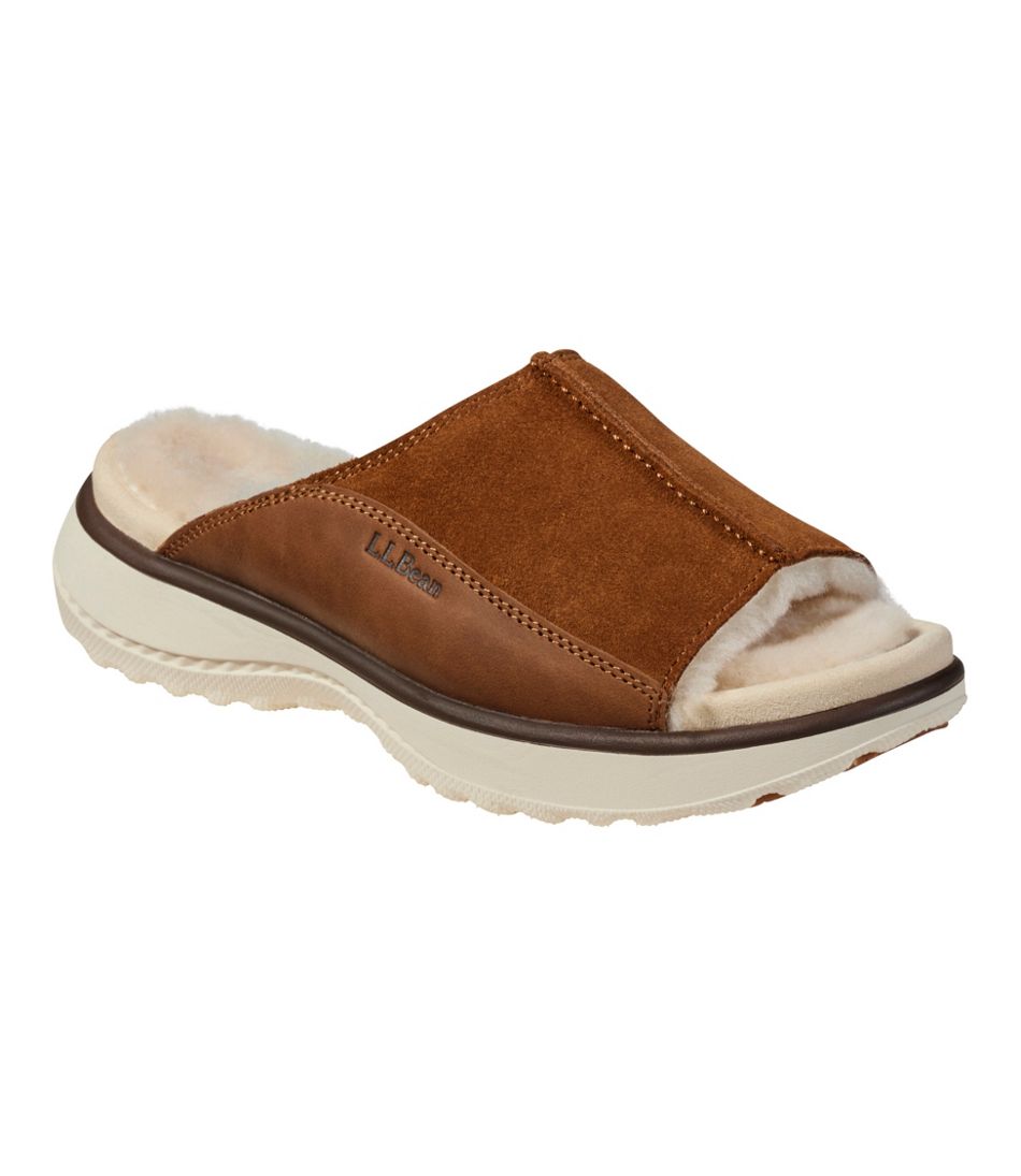 L.L.Bean | Women's Freeport Slides, Shearling-Lined