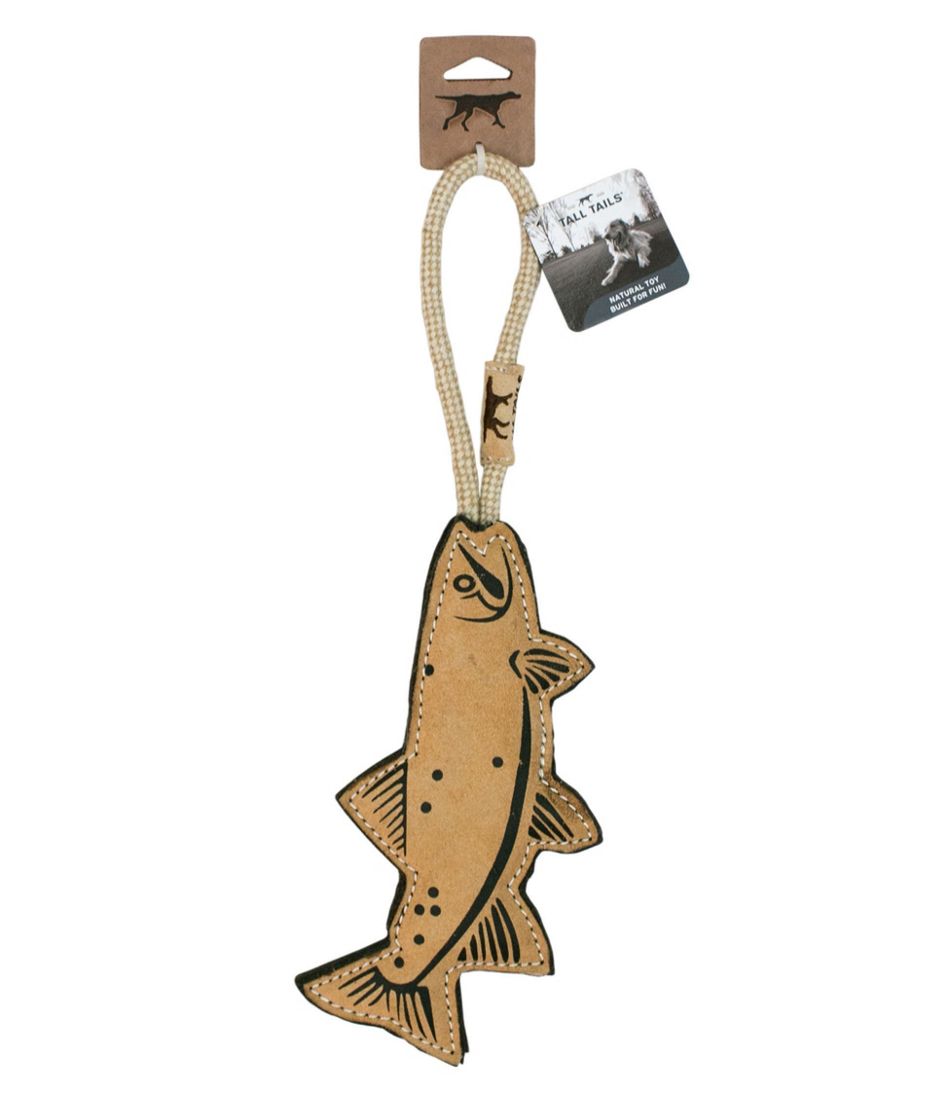 L.L.Bean | Natural Leather and Wool Fish Dog Tug Toy