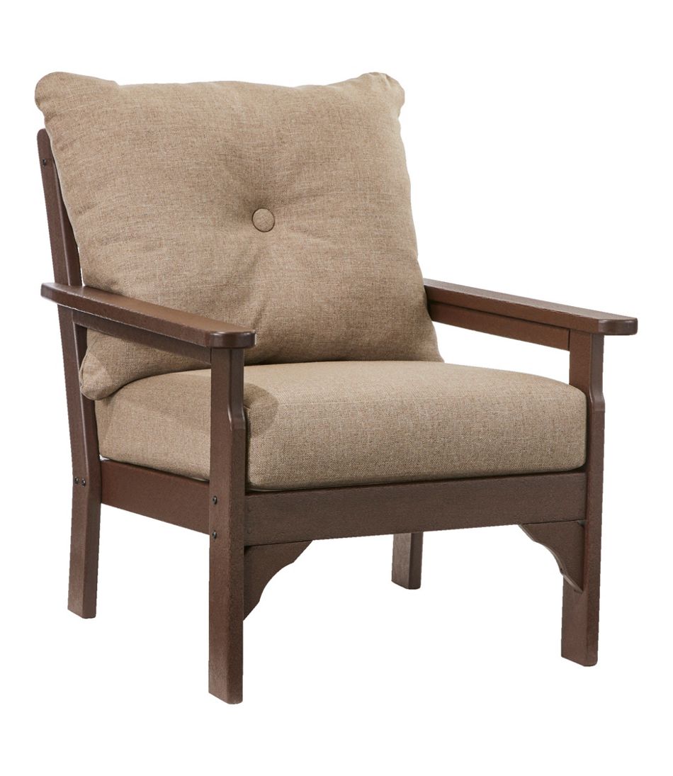 L.L.Bean | All-Weather Patio Chair with Textured Cushion, Mahogany
