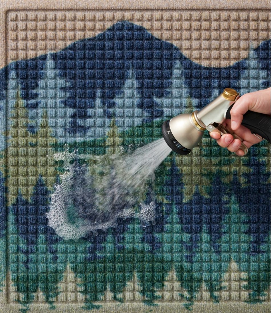 L.L.Bean | Printed Recycled Waterhog Doormat, Pine Trees