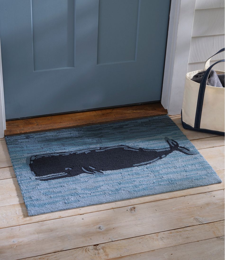 L.L.Bean | Indoor/Outdoor Vacationland Rug, Coastal Whale