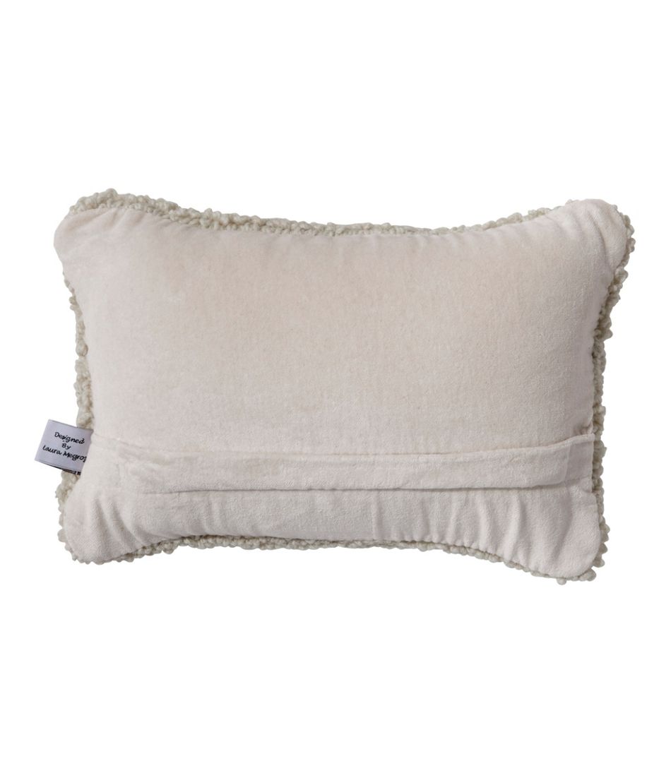 L.L.Bean | Wool Hooked Throw Pillow, Blueberries, 8" x 12"