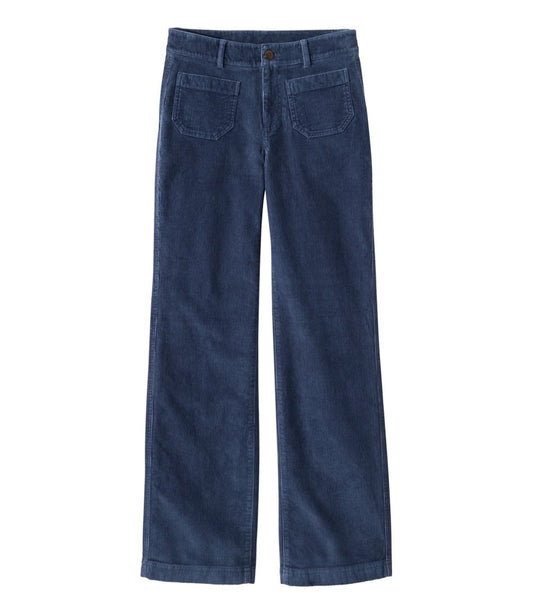 L.L.Bean | Women's 207 Vintage Corduroy Patch Pocket Pants, Mid-Rise Wide Straight-Leg