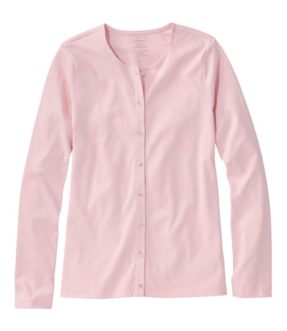 L.L.Bean | Women's Pima Cotton Tee, Long-Sleeve Crewneck Cardigan