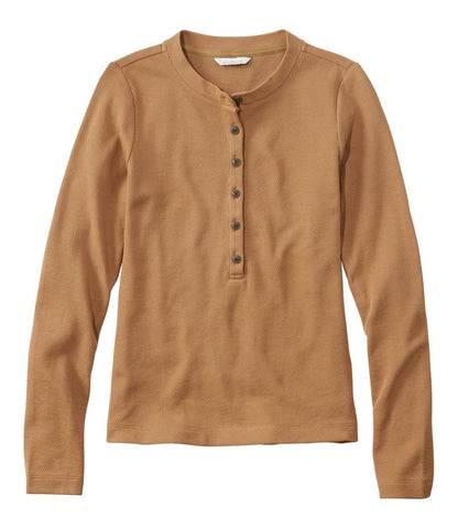 L.L.Bean | Women's Signature Premium Thermal Tops, Long-Sleeve Henley Shirt