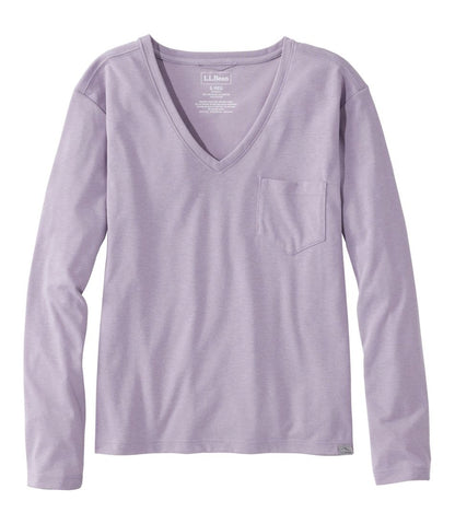 L.L.Bean | Women's Vista Camp V-Neck Pocket Tee, Long-Sleeve