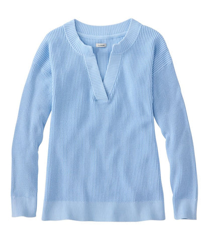 L.L.Bean | Women's Sunwashed Waffle Sweater, Splitneck