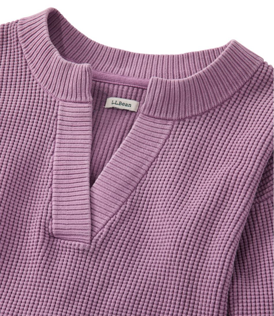 L.L.Bean | Women's Sunwashed Waffle Sweater, Splitneck