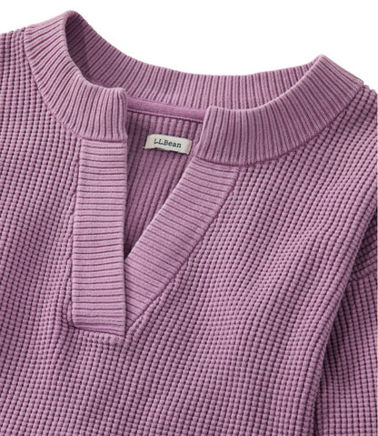 L.L.Bean | Women's Sunwashed Waffle Sweater, Splitneck
