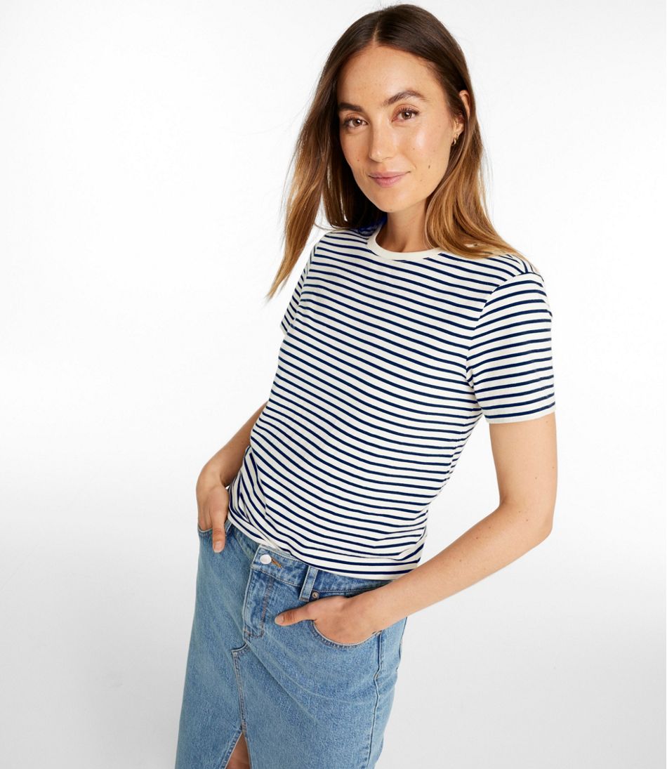 L.L.Bean | Women's Signature Premium Essential Tee, Short-Sleeve Novelty