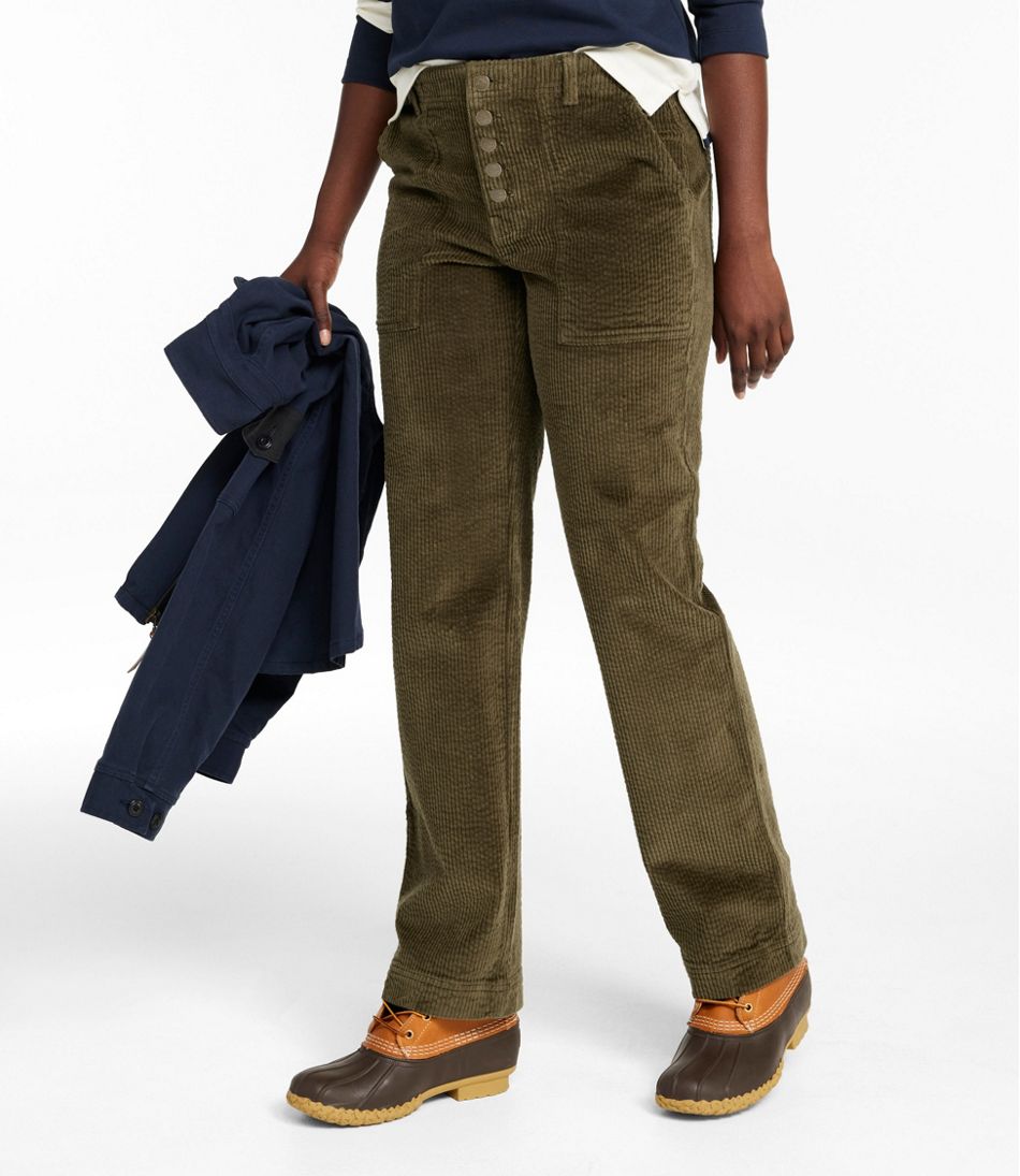 L.L.Bean | Women's Signature Utility Corduroy Pants, Mid-Rise Straight-Leg