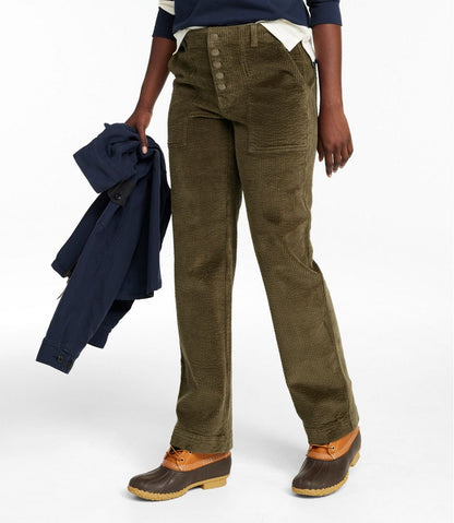 L.L.Bean | Women's Signature Utility Corduroy Pants, Mid-Rise Straight-Leg