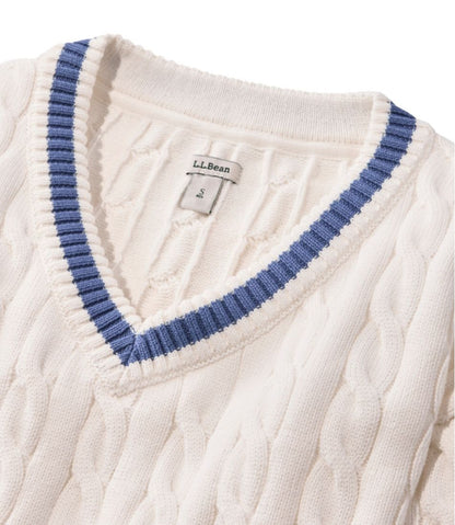 L.L.Bean | Women's The Original Double L® Sweater, Cable V-Neck