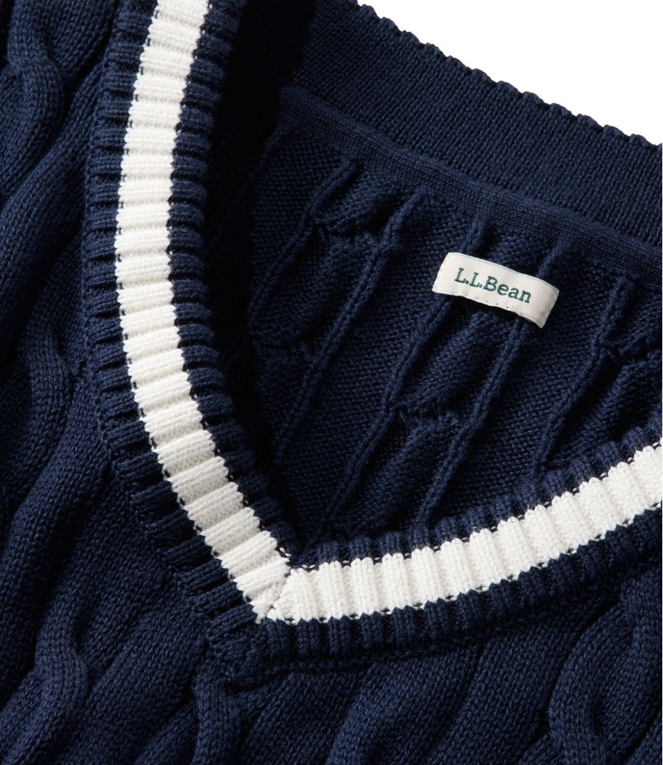 L.L.Bean | Women's The Original Double L® Sweater, Cable V-Neck