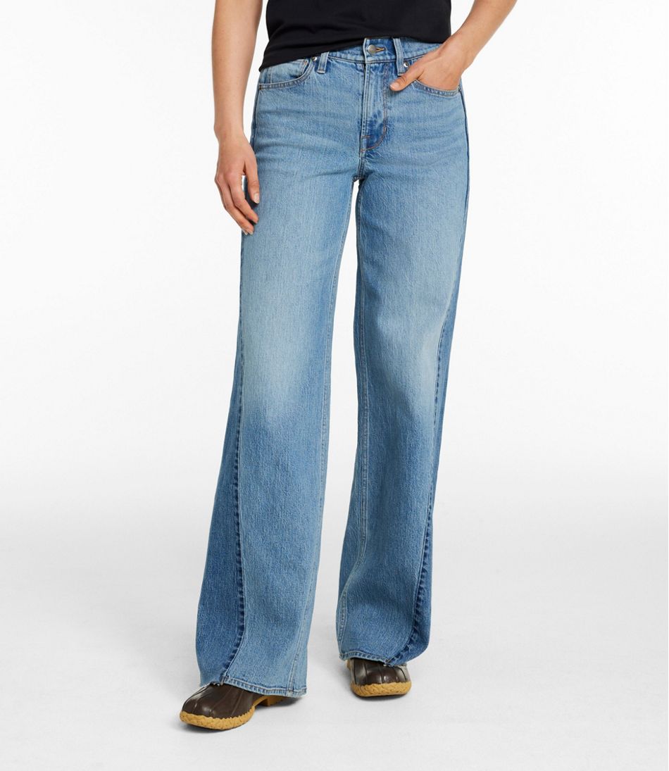 L.L.Bean | Women's Signature 1912 Premium Jeans, High-Rise Relaxed Wide-Leg