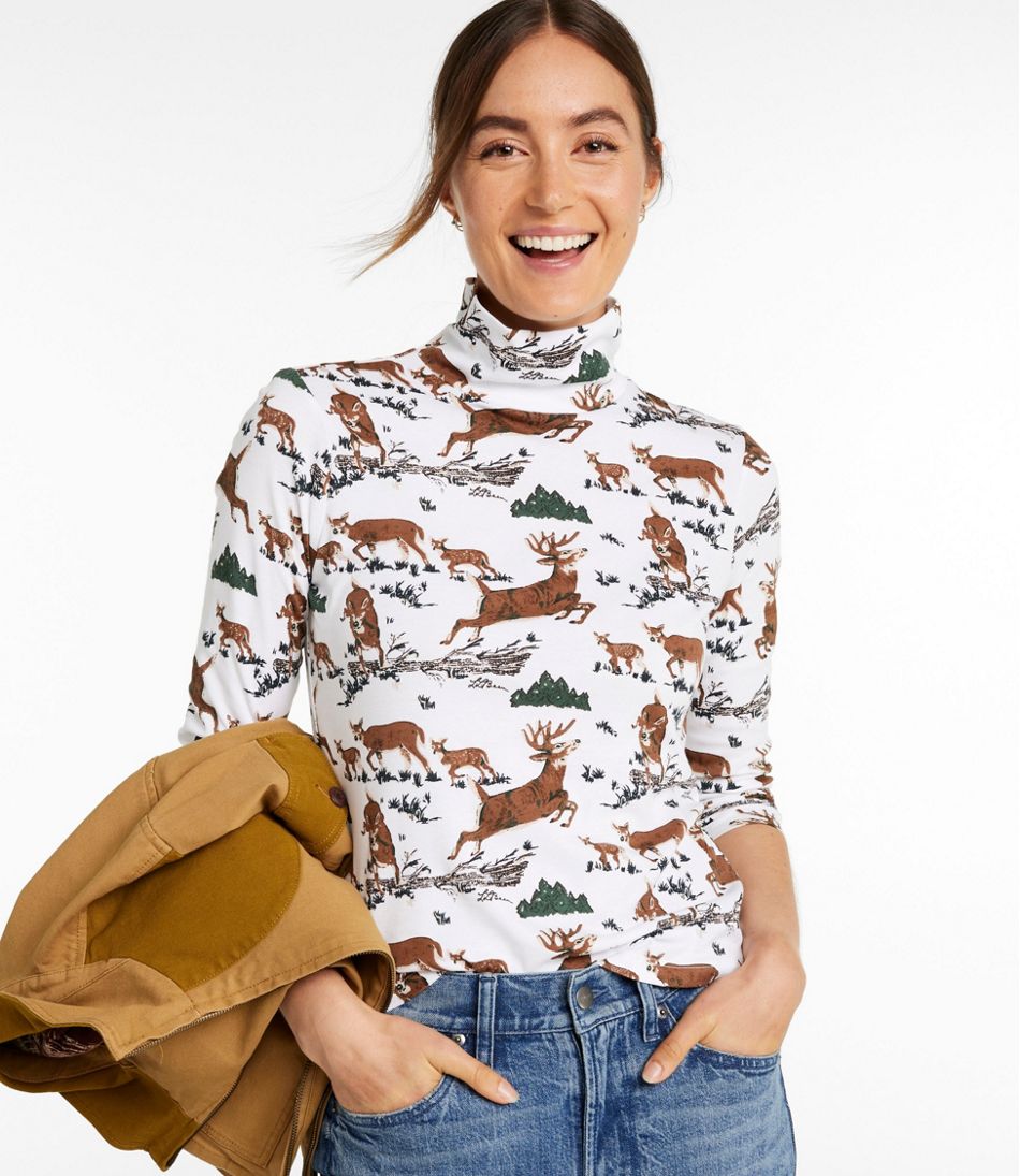 L.L.Bean | Women's Signature Lightweight Cotton Turtleneck, Novelty