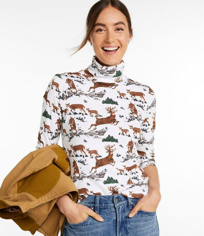 L.L.Bean | Women's Signature Lightweight Cotton Turtleneck, Novelty