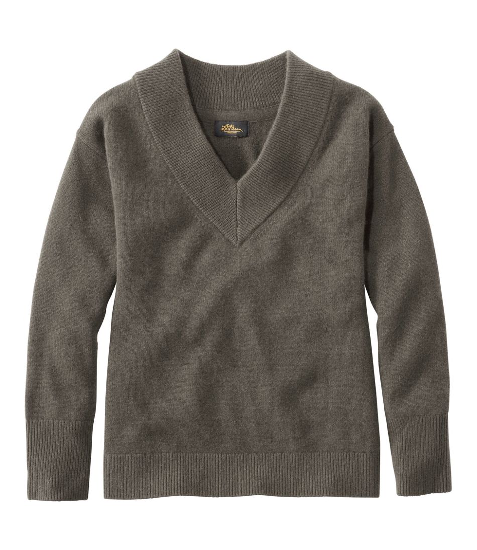 L.L.Bean | Women's Signature Premium Essential Cashmere Sweater, Relaxed V-Neck