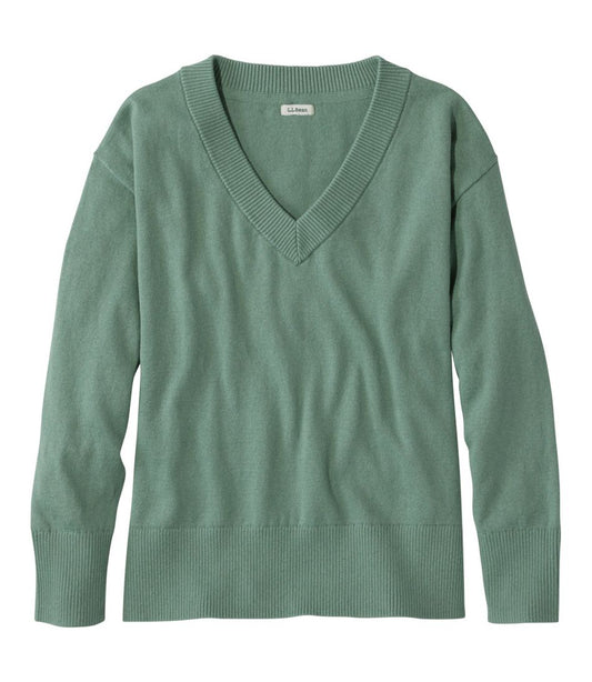 L.L.Bean | Women's Cotton/Cashmere Sweater, V-Neck