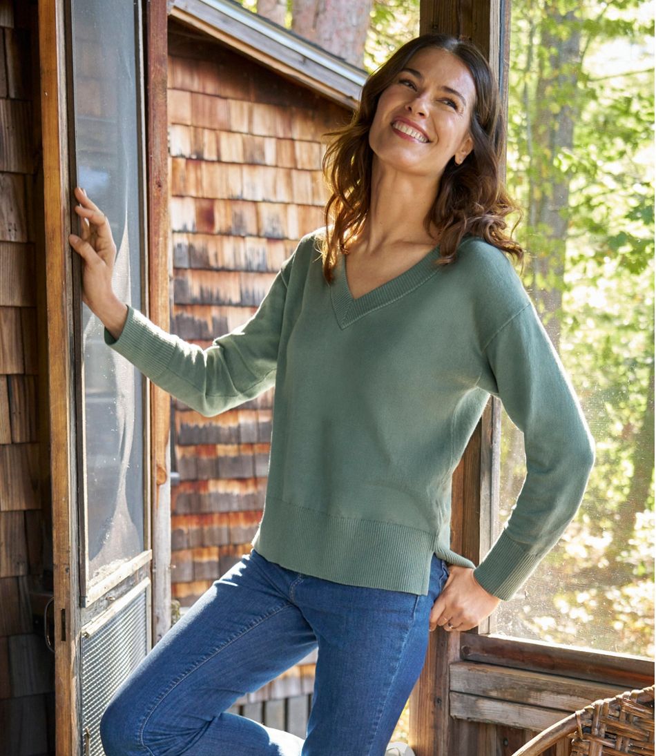 L.L.Bean | Women's Cotton/Cashmere Sweater, V-Neck