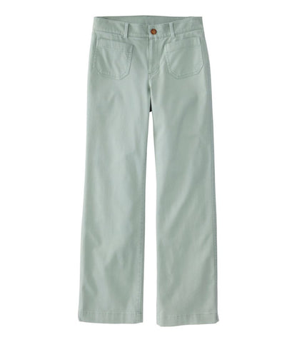 L.L.Bean | Women's Comfort Stretch Patch Pocket Pants, Mid-Rise Wide Straight-Leg Chino