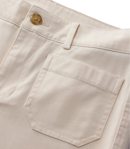 L.L.Bean | Women's Comfort Stretch Patch Pocket Pants, Mid-Rise Wide Straight-Leg Chino