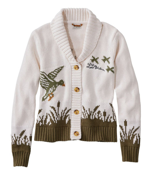 L.L.Bean | Women's Signature Original Cotton Sweater, Shawl Cardigan Novelty