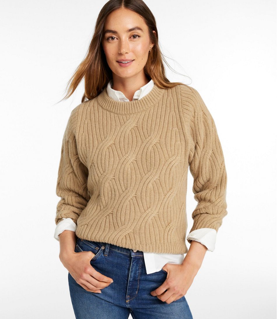 L.L.Bean | Women's Signature Premium Cashmere Cable Sweater, Crewneck