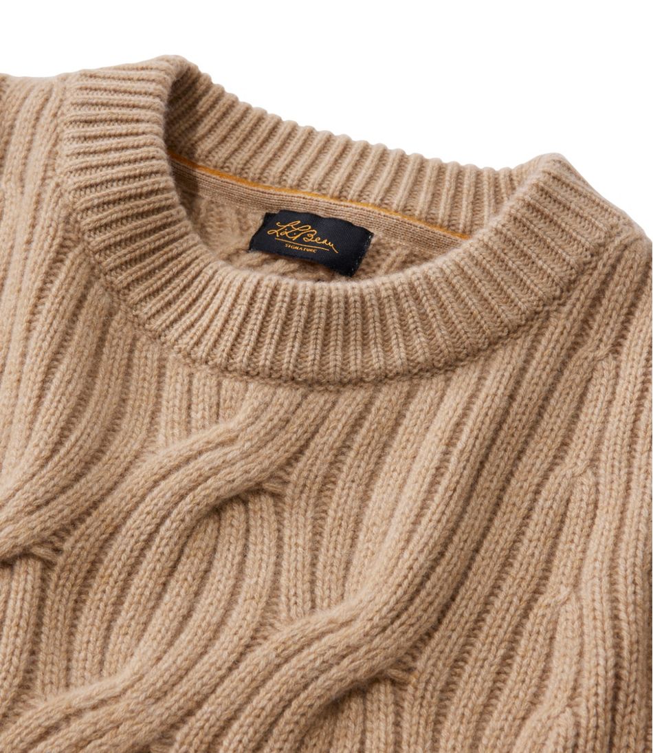 L.L.Bean | Women's Signature Premium Cashmere Cable Sweater, Crewneck