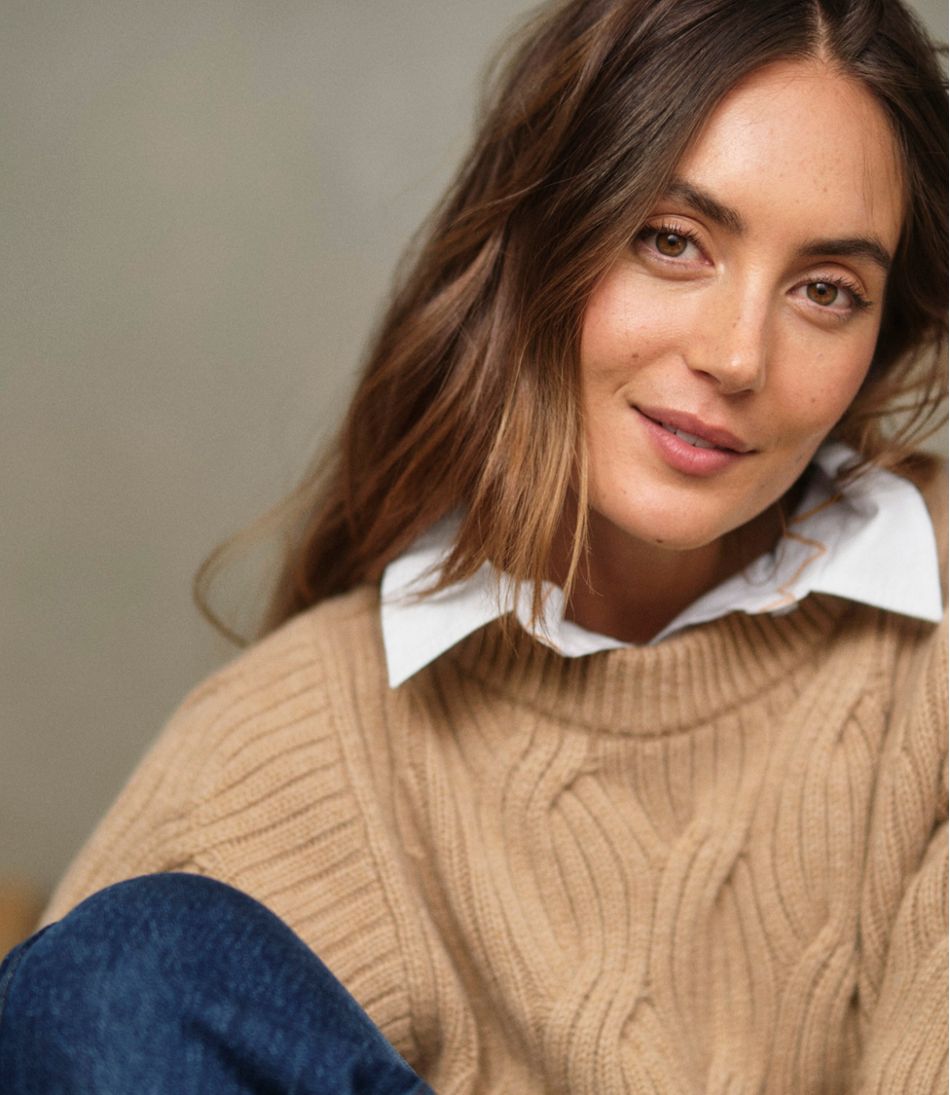 L.L.Bean | Women's Signature Premium Cashmere Cable Sweater, Crewneck
