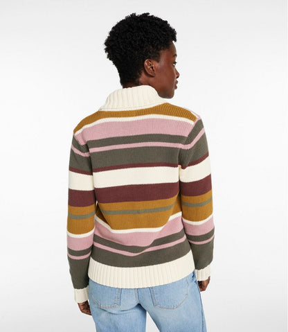 L.L.Bean | Women's Signature Original Cotton Sweater, Shawl Cardigan Stripe