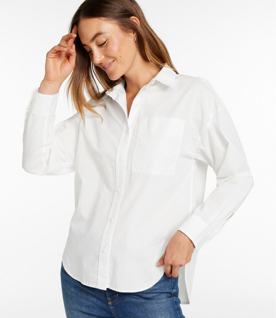 L.L.Bean | Women's Signature Premium Essential Poplin Shirt, Long-Sleeve