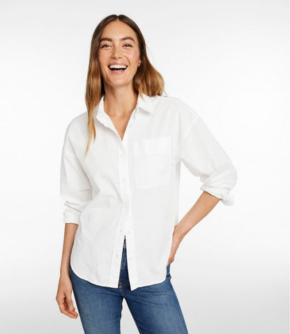 L.L.Bean | Women's Signature Premium Essential Poplin Shirt, Long-Sleeve