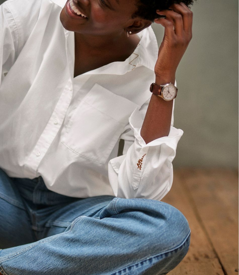 L.L.Bean | Women's Signature Premium Essential Poplin Shirt, Long-Sleeve