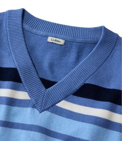 L.L.Bean | Women's Cotton/Cashmere Sweater, V-Neck Stripe