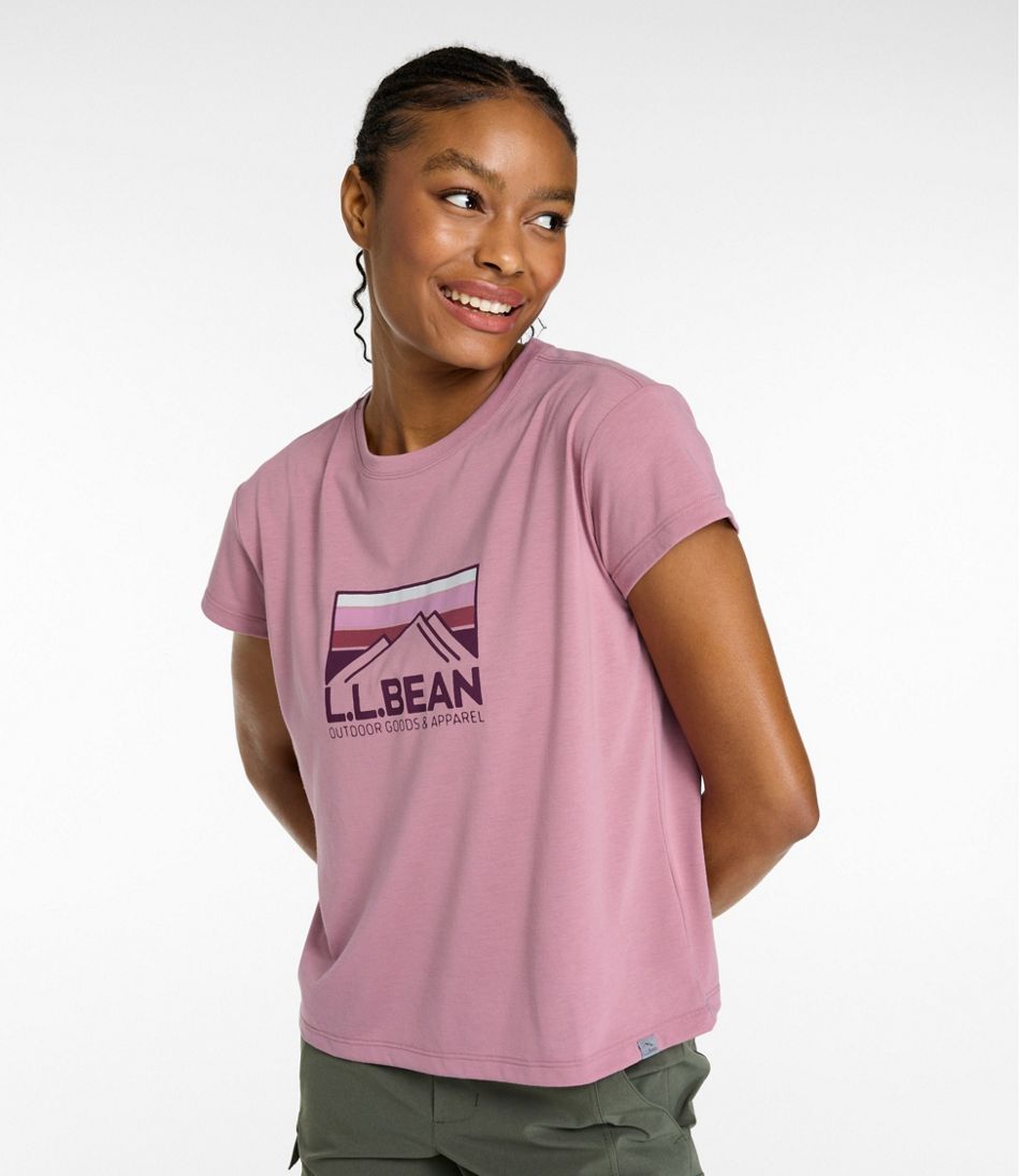 L.L.Bean | Women's Mountainside Crewneck Tee, Short-Sleeve Graphic