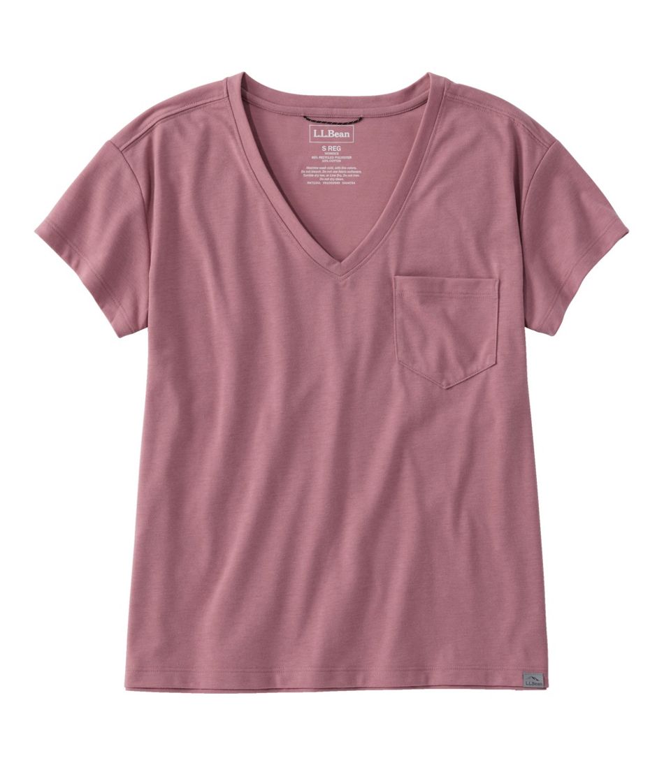 L.L.Bean | Women's Mountainside V-Neck Pocket Tee, Short Sleeve