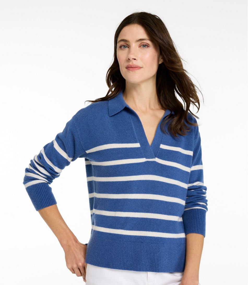 L.L.Bean | Women's Classic Cashmere Sweater, Relaxed Polo