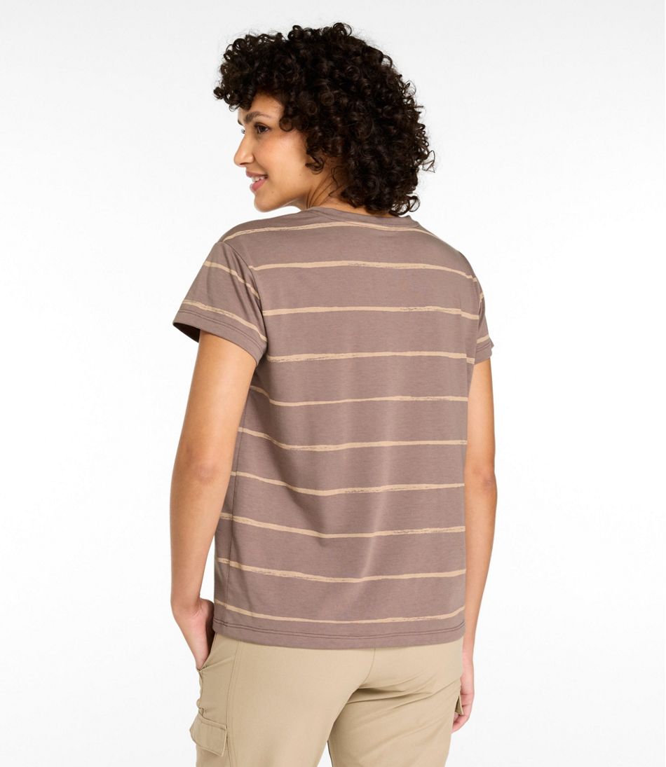 L.L.Bean | Women's Mountainside Crewneck Tee, Short-Sleeve Stripe