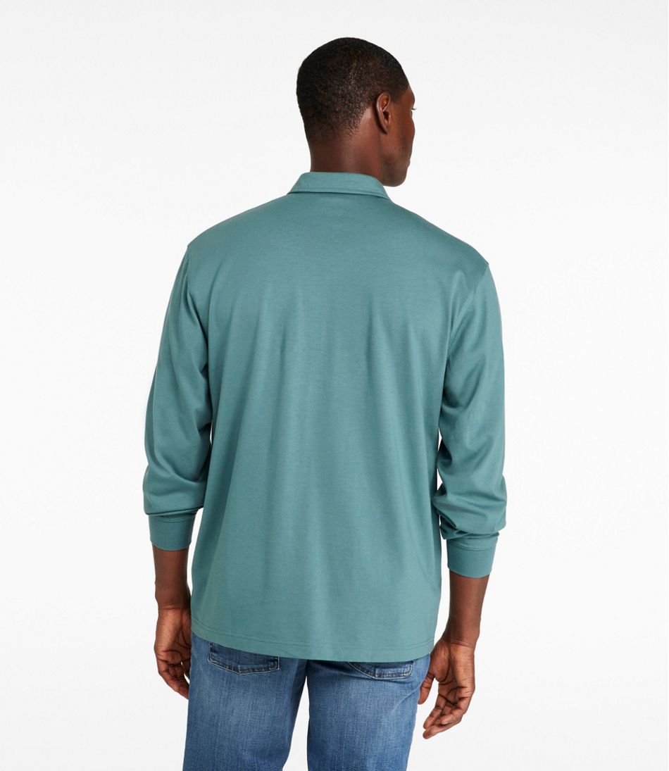 L.L.Bean | Men's Carefree Unshrinkable Polo, Long-Sleeve, Without Pocket