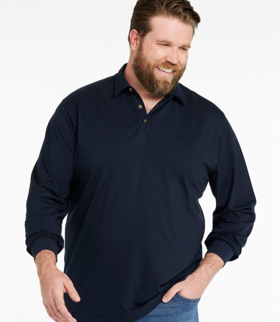 L.L.Bean | Men's Carefree Unshrinkable Polo, Long-Sleeve, Without Pocket