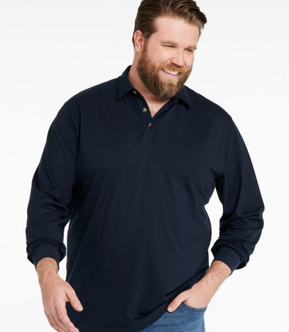 L.L.Bean | Men's Carefree Unshrinkable Polo, Long-Sleeve, Without Pocket