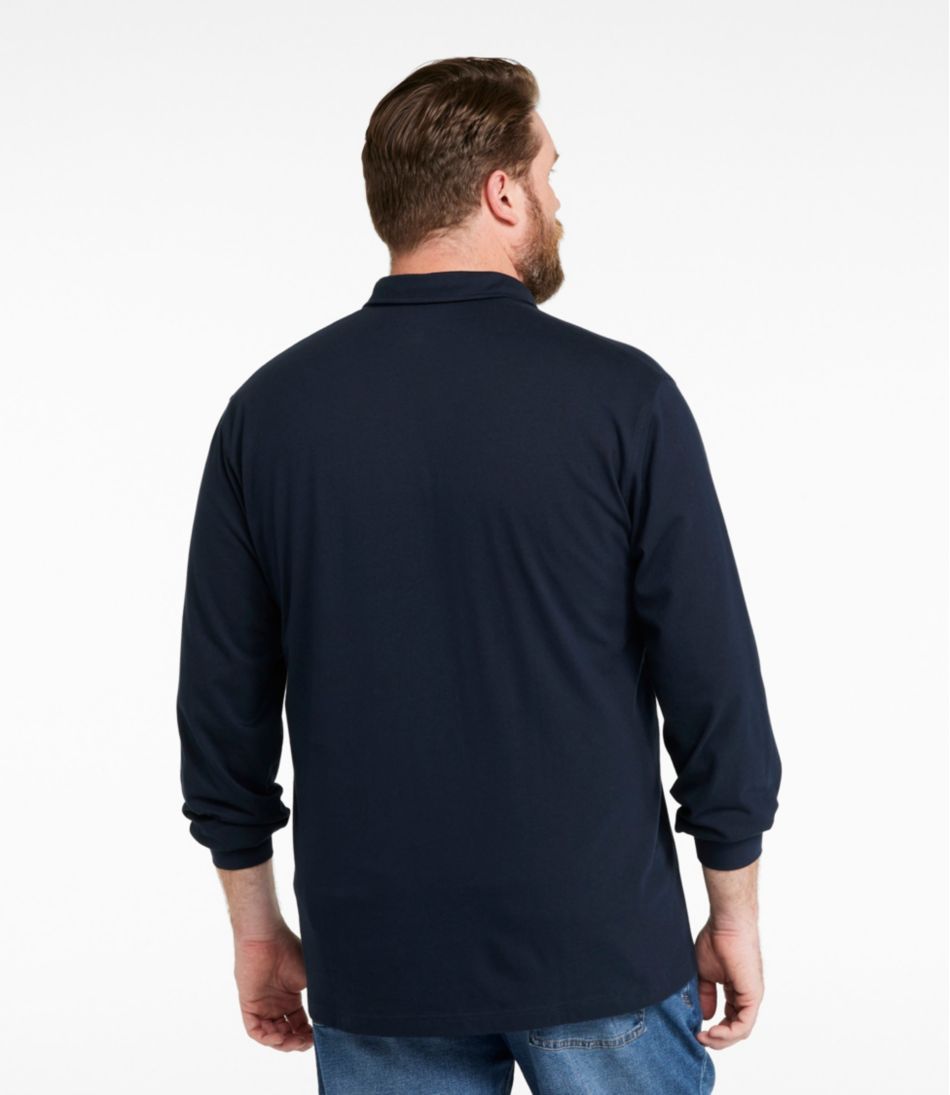 L.L.Bean | Men's Carefree Unshrinkable Polo, Long-Sleeve, Without Pocket