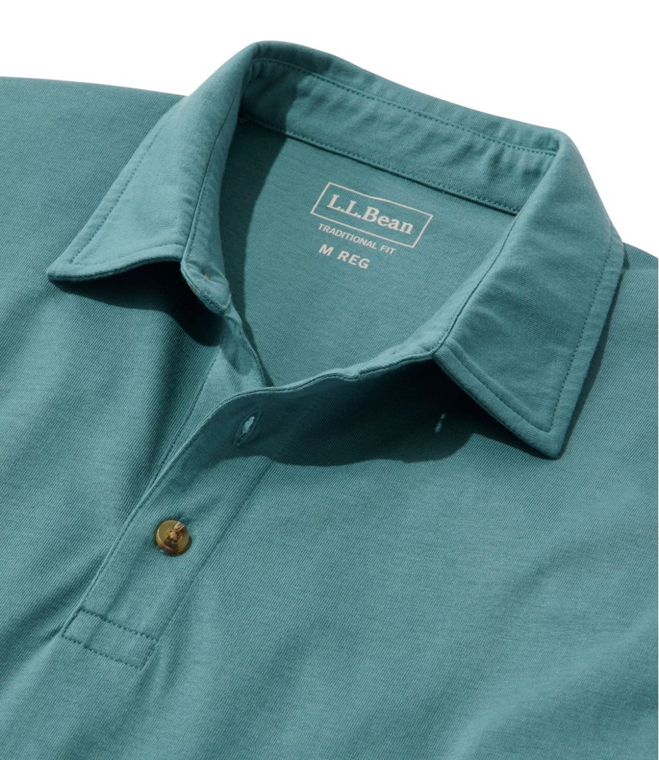 L.L.Bean | Men's Carefree Unshrinkable Polo, Long-Sleeve, Without Pocket