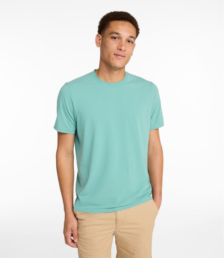 L.L.Bean | Men's Comfort Stretch Performance® Pima Tee, Short-Sleeve Without Pocket